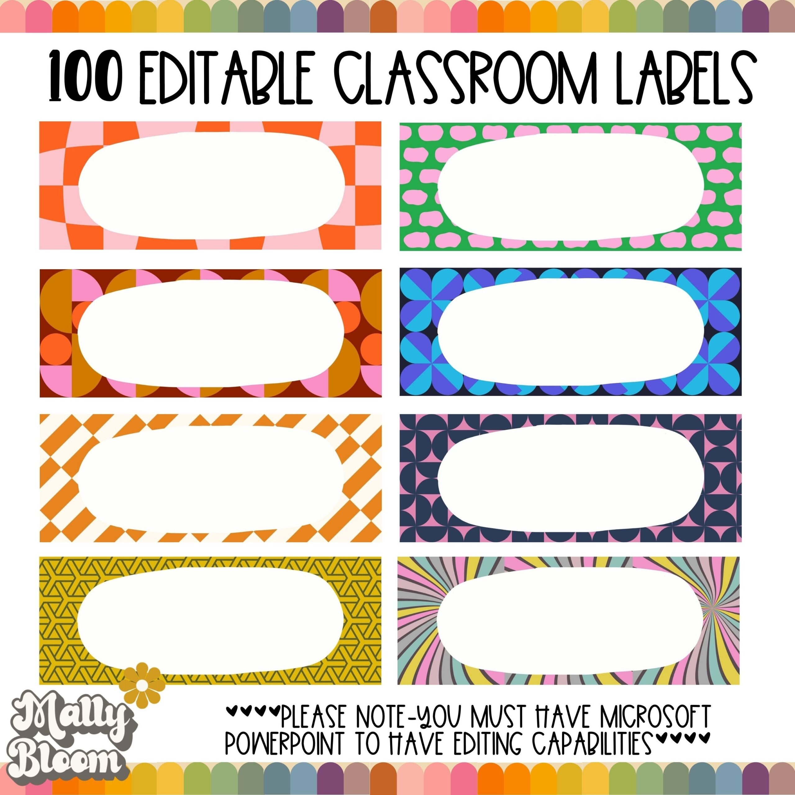 Editable Classroom Labels Classroom Printable Labels Class Editable Classroom Labels Classroom Printable Labels Class