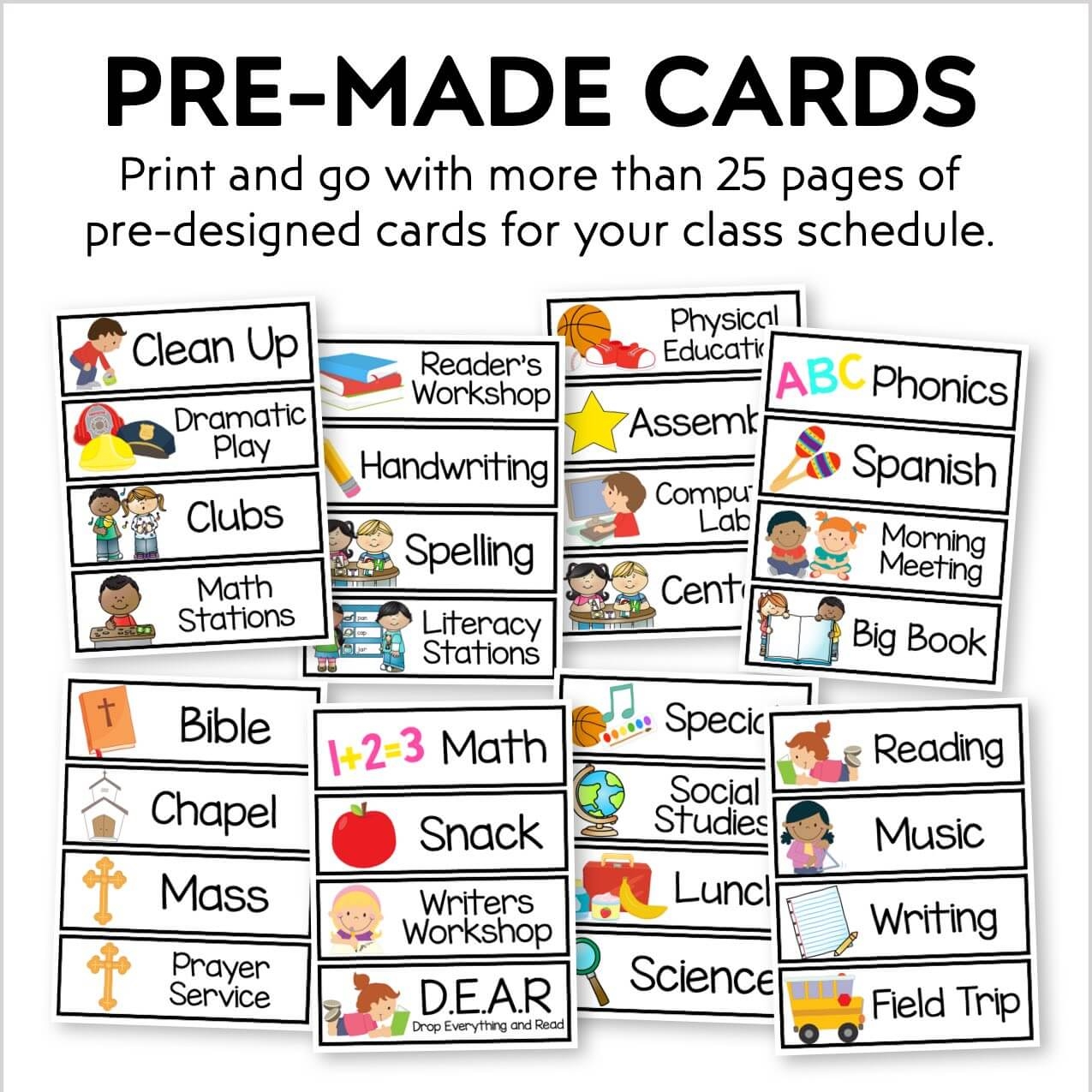 Editable Schedule Cards Daily Schedule Kinder Craze Worksheets Library