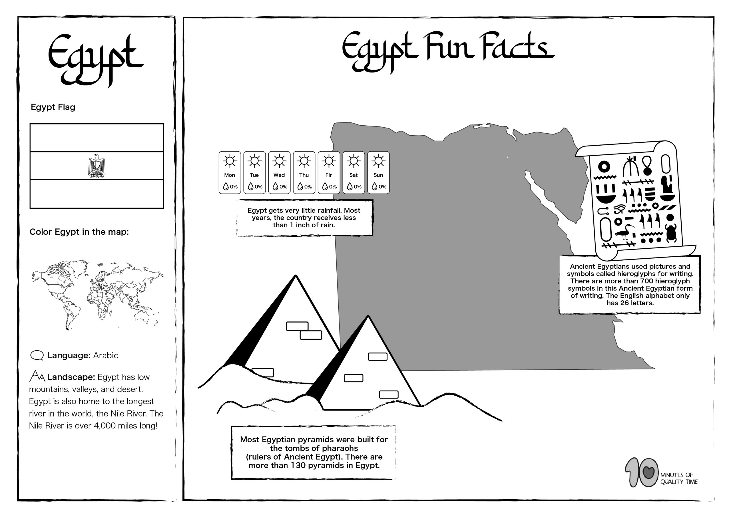 Egypt Free Lesson Plan And Worksheets 10 Minutes Of Quality Time Worksheets Library