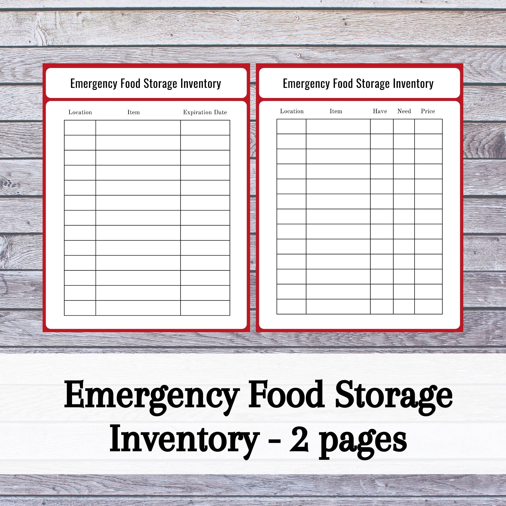 Emergency Food Storage Inventory List Emergency Preparedness 