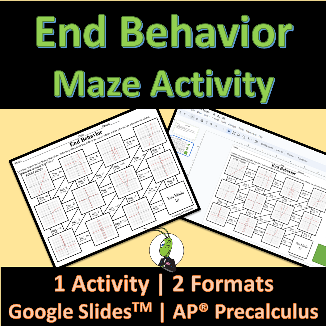 End Behavior Maze Activity Digital And Printable AP Precalculus 1 6 And 1 7 Made By Teachers