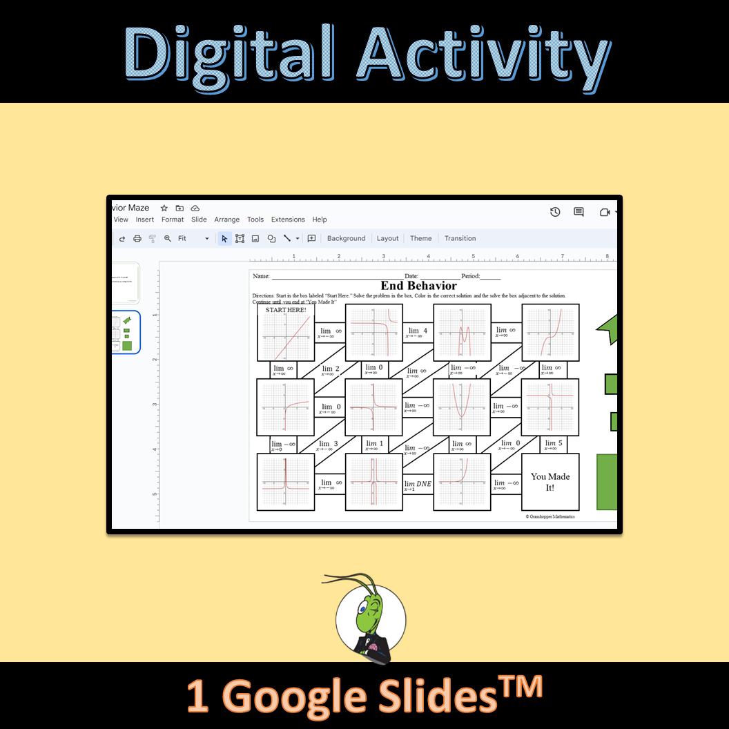End Behavior Maze Activity Digital And Printable AP Precalculus 1 6 And 1 7 Made By Teachers