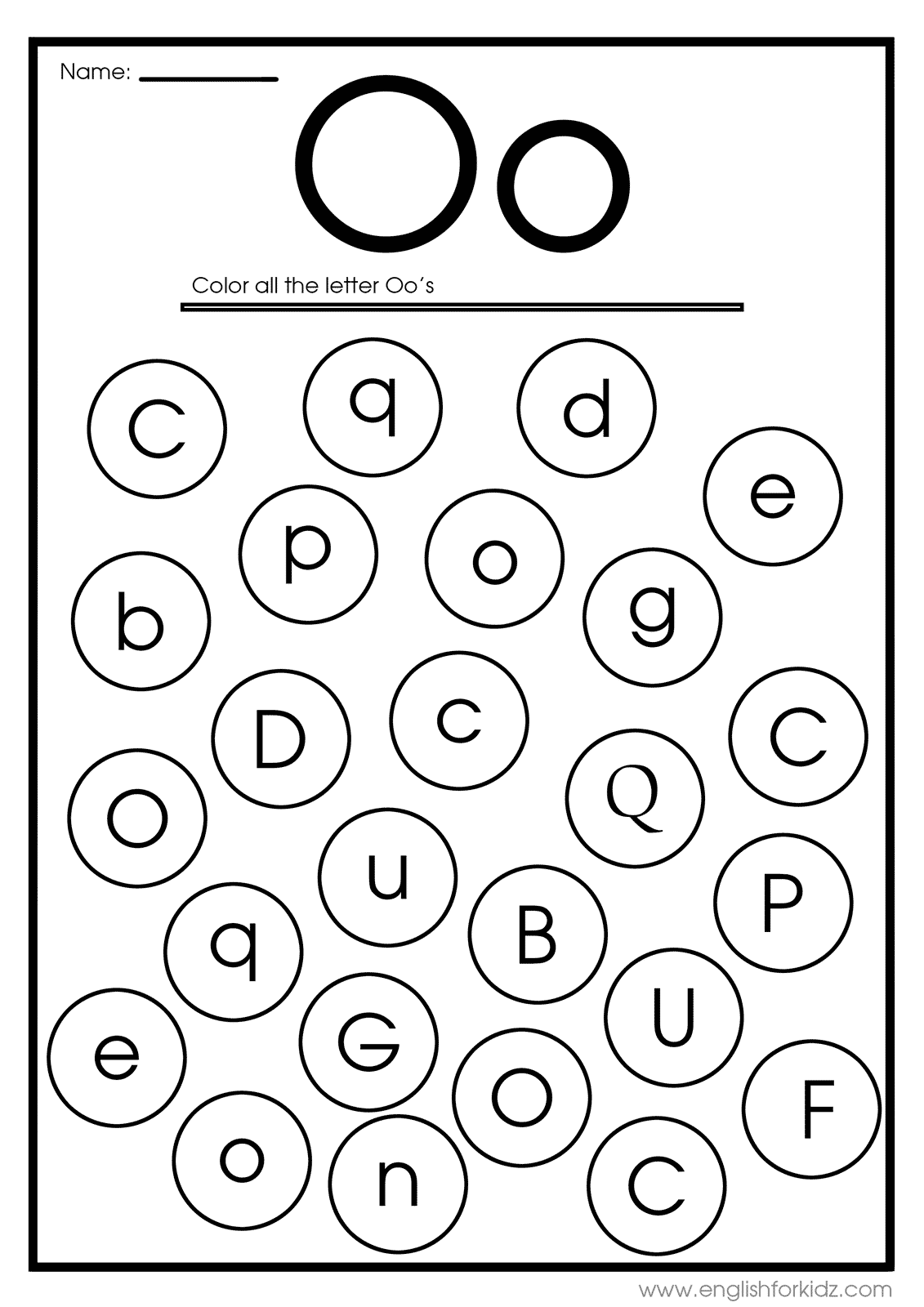 English For Kids Step By Step Letter O Worksheets Flash Cards 