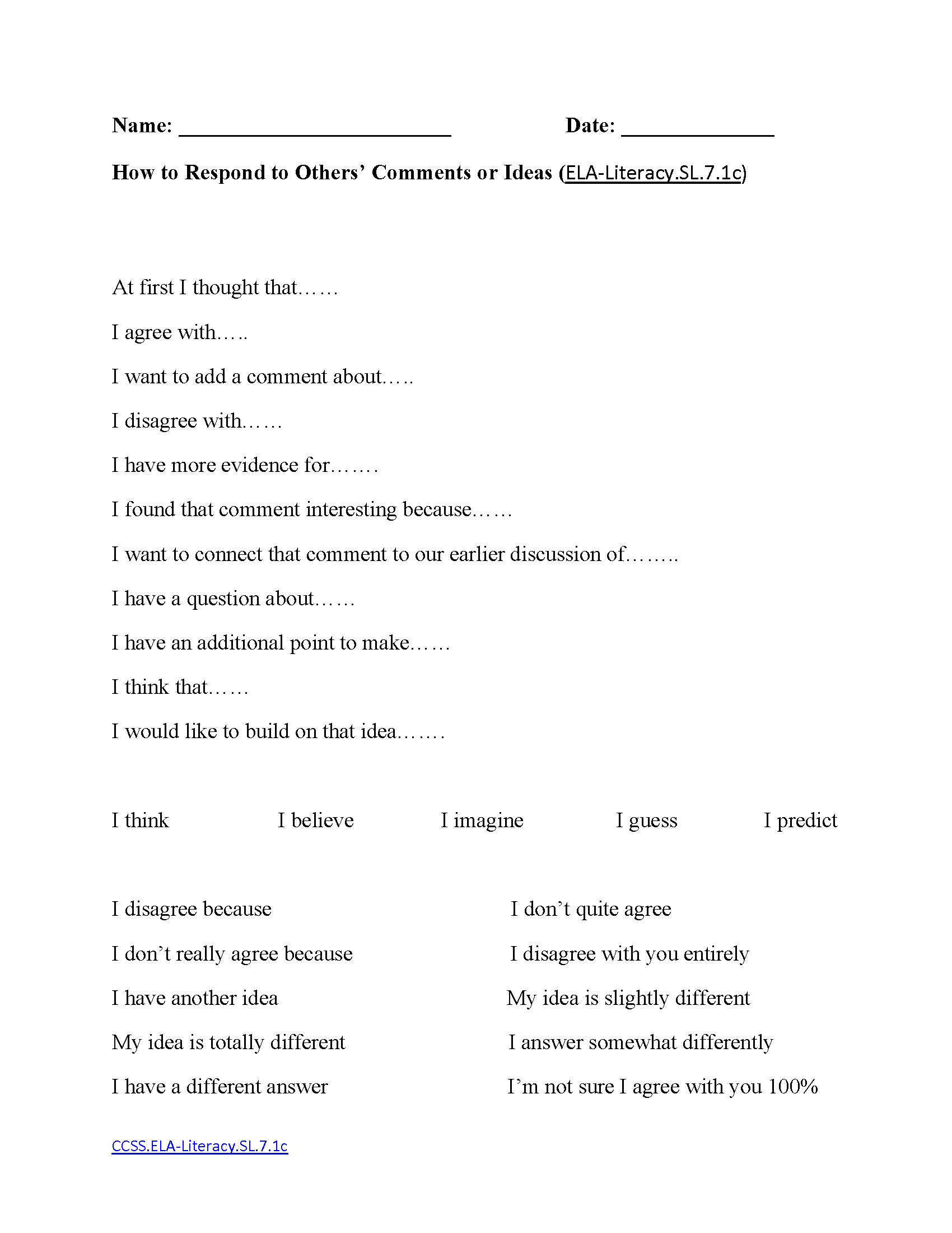 Free Printable Seventh Grade English Worksheets
