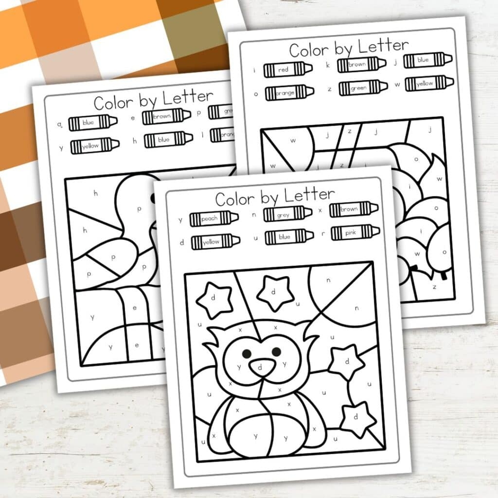 Fall Color By Alphabet Worksheets Cozy And Educational Fun