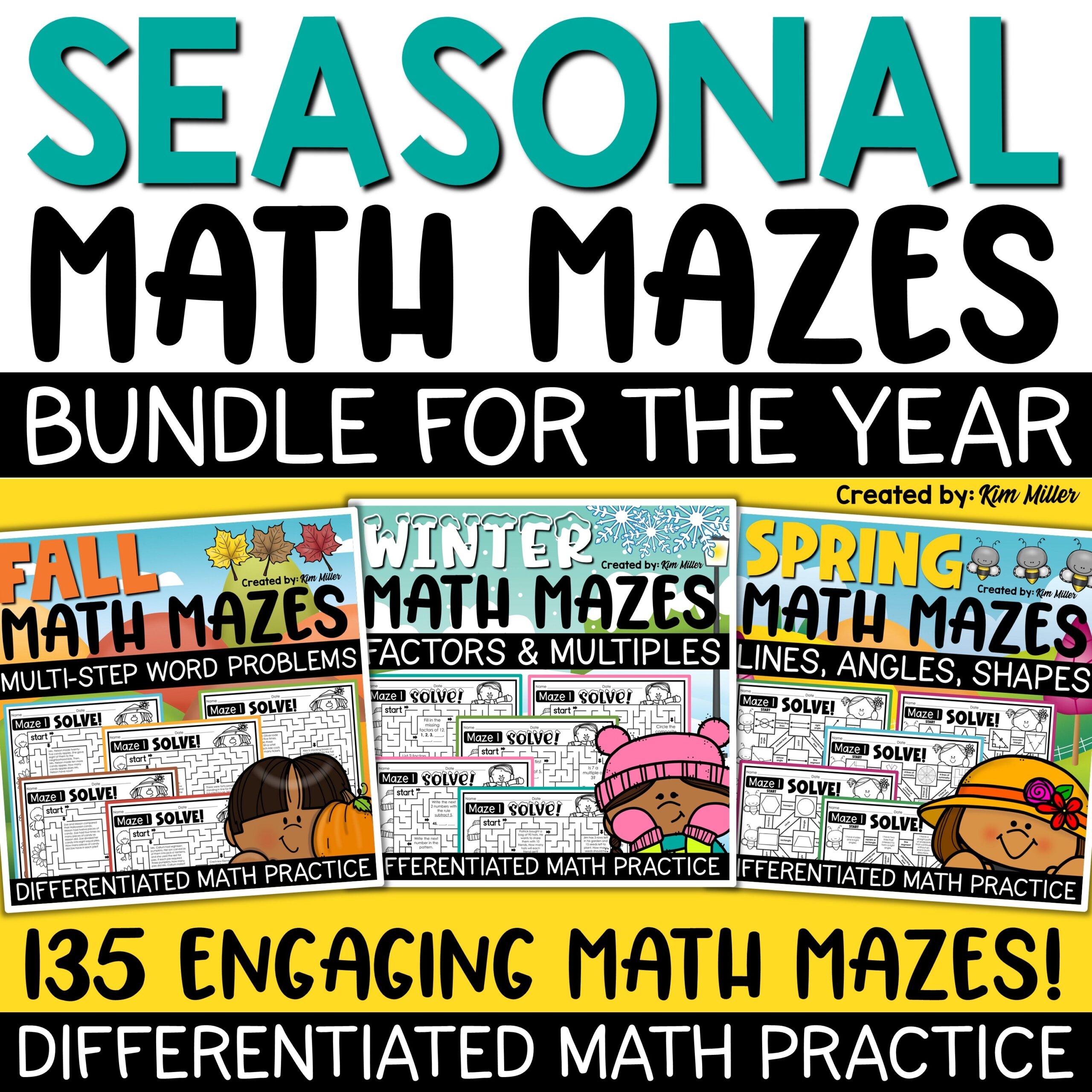 Fall Winter Spring Math Mazes Worksheets Word Problems 3rd 4th 5th Grade BUNDLE A Love Of Teaching Kim Miller Fall Winter Spring Math Mazes Worksheets Word Problems 3rd 4th 5th Grade BUNDLE A Love Of Teaching Kim Miller