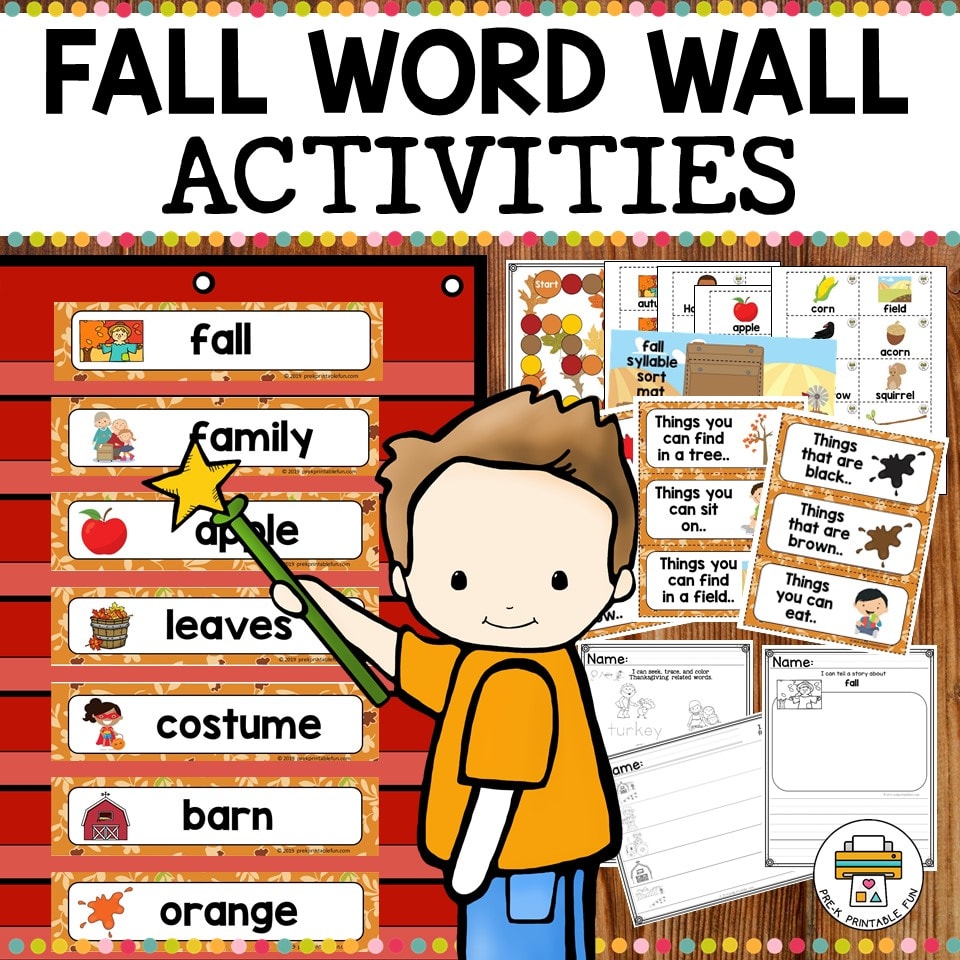 Fall Word Wall Activities