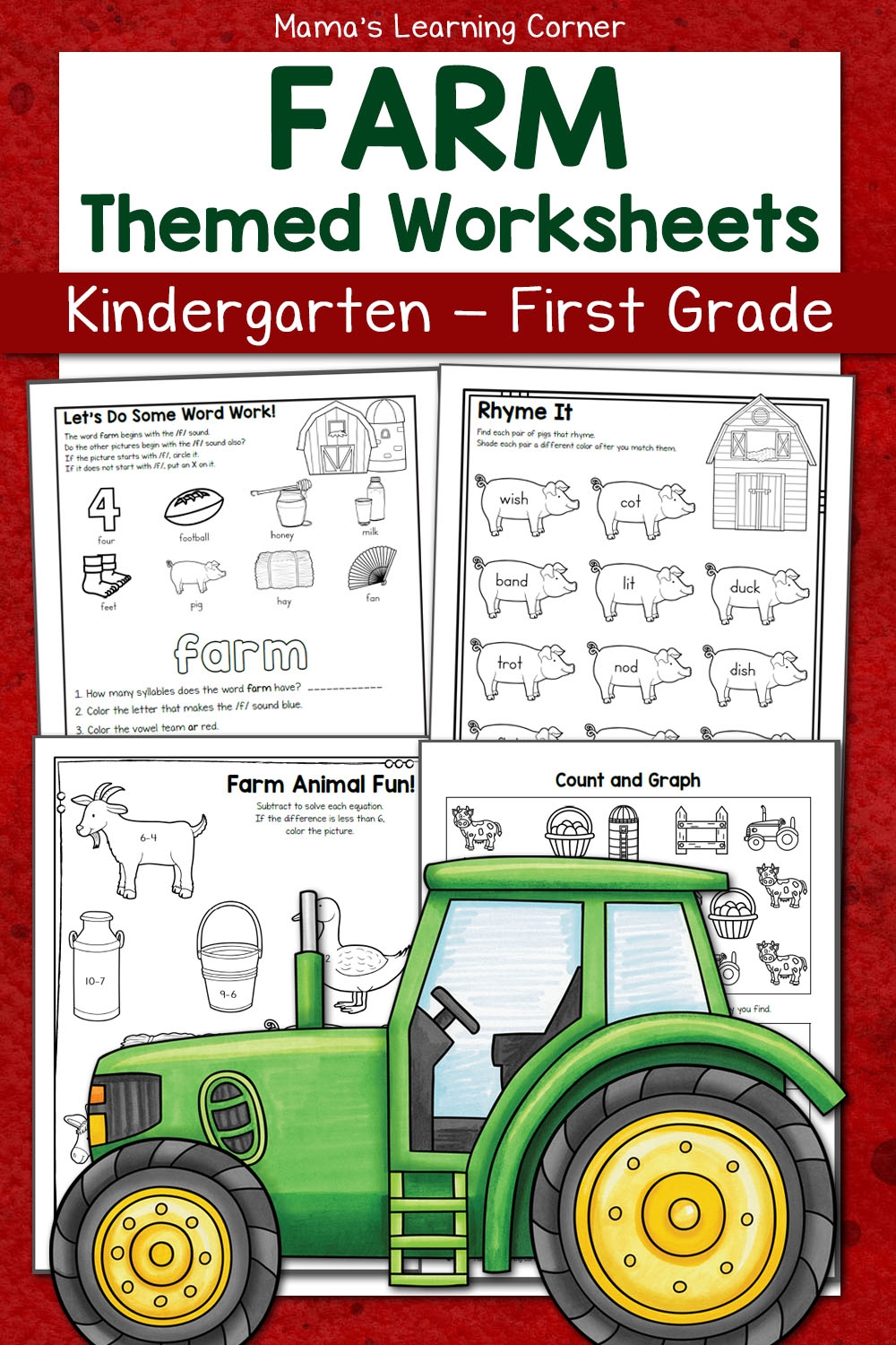 Farm Worksheets For Kindergarten And First Grade Mamas Learning Corner