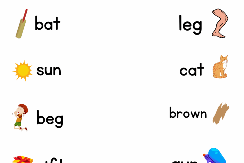 Rhyme Words For Kindergarten Worksheets