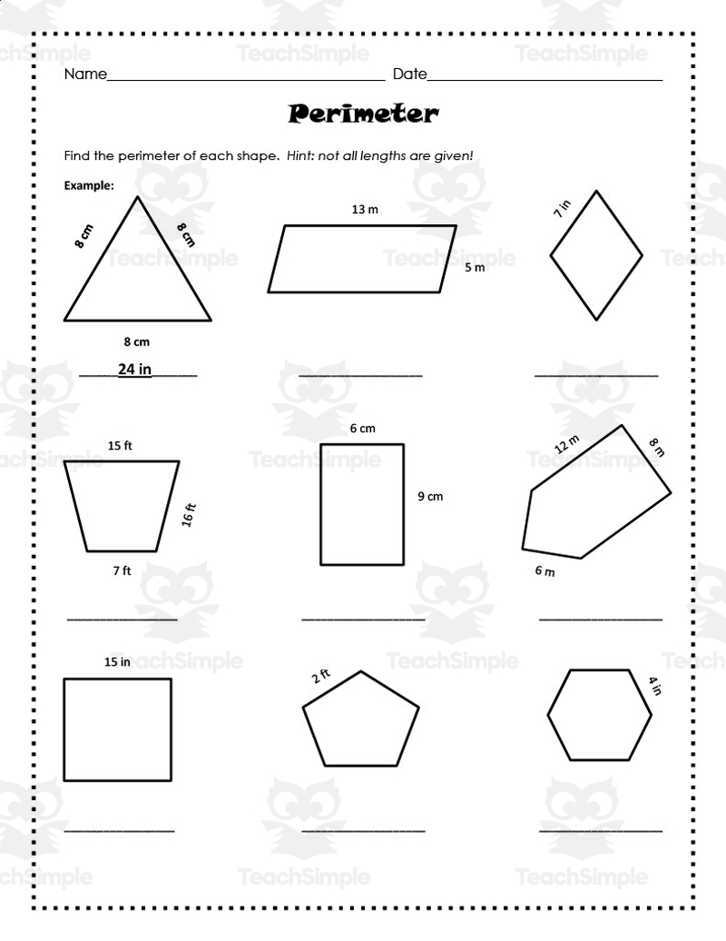 Finding Area And Perimeter Worksheet By Teach Simple Worksheets Library