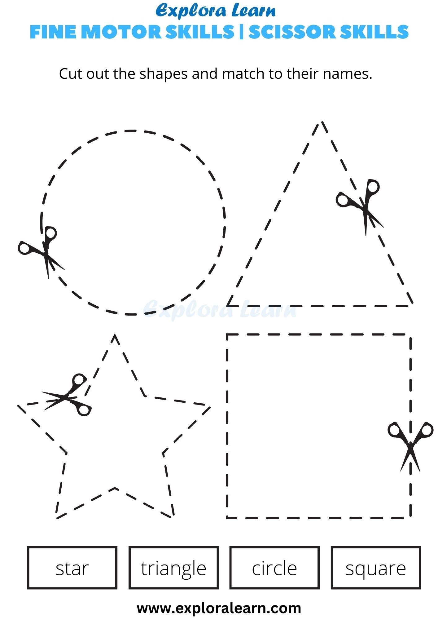 Fine Motor Skills Scissor Skills Worksheets For Kids