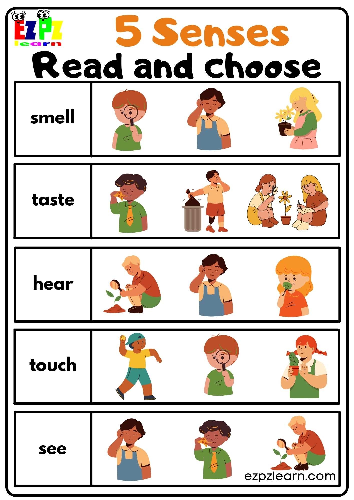 My 5 Senses Preschool Printables My 5 Senses Preschool Printables