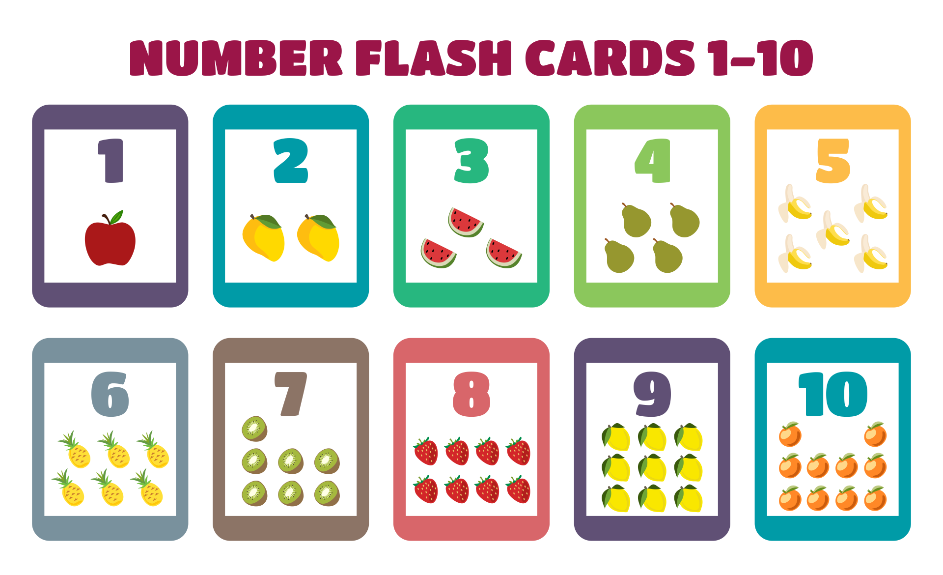 Preschool Numeral Cards Printable