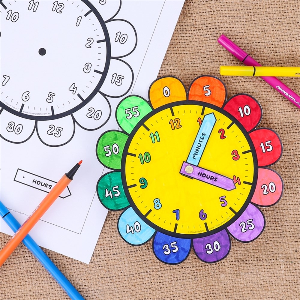 Flower Clock Paper U0026 Card CleverPatch CleverPatch Art 