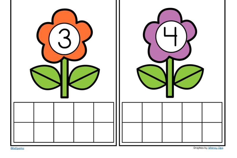 Printable Preschool Flower Theme Worksheets