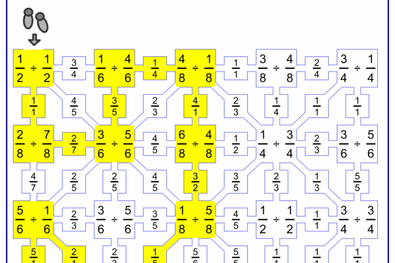 Worksheet Works Fractions Dog Maze Answer Key