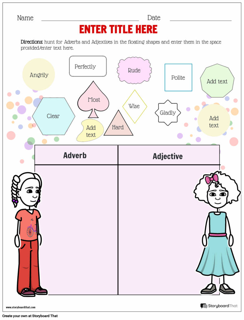 Free Printable Worksheets Adverbs Adjectives - Worksheets Template Free