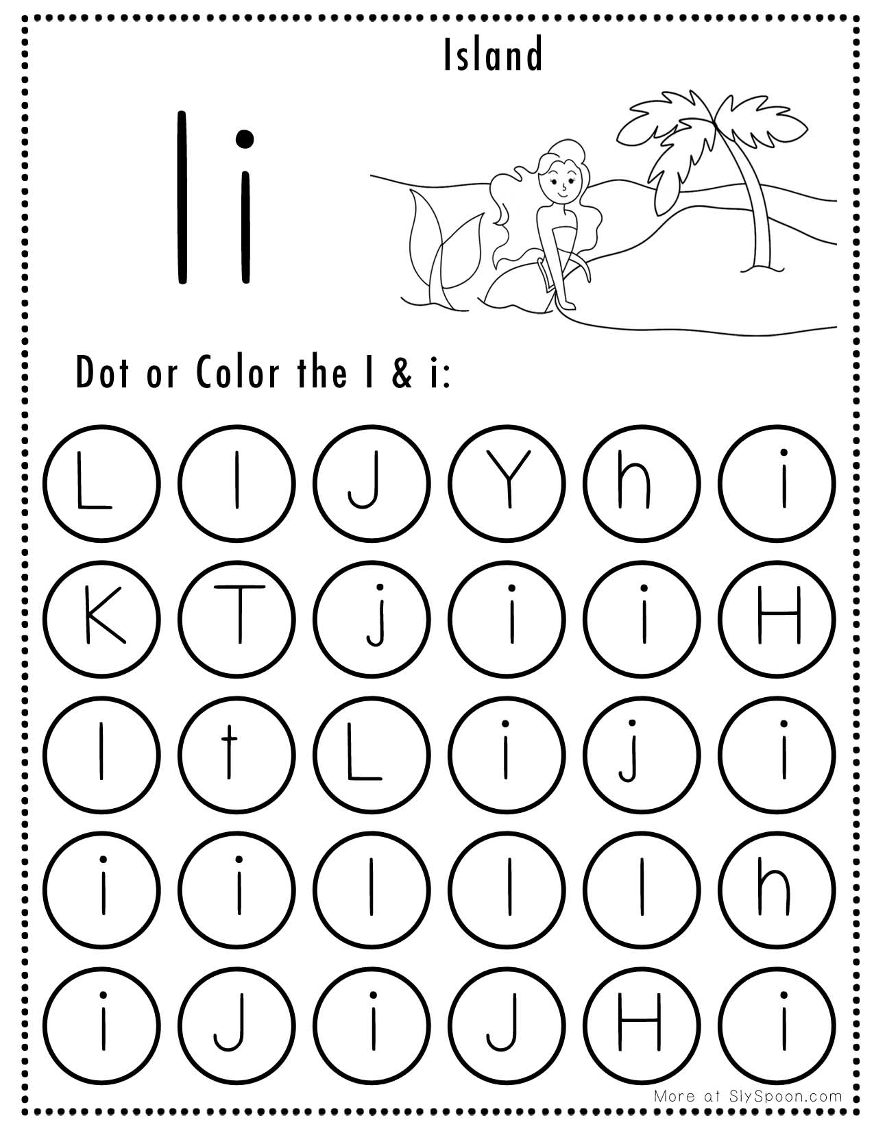 Free Alphabet Do A Dot Printables Worksheets Letter I Mermaid Free Alphabet Do A Dot Printables Worksheets Letter I Mermaid