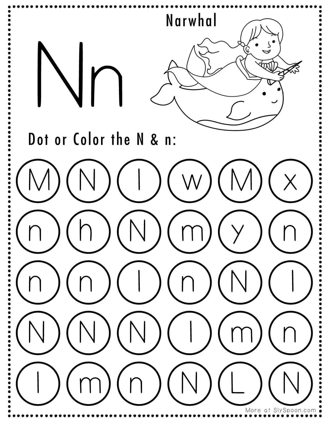 Printable Letter N Worksheets For Kindergarten