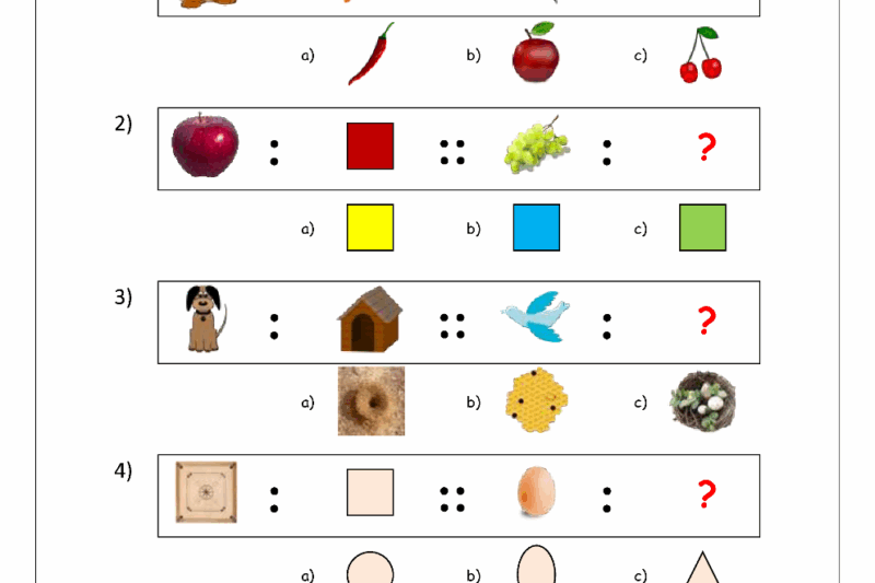 Printable Analogy Preschoolers