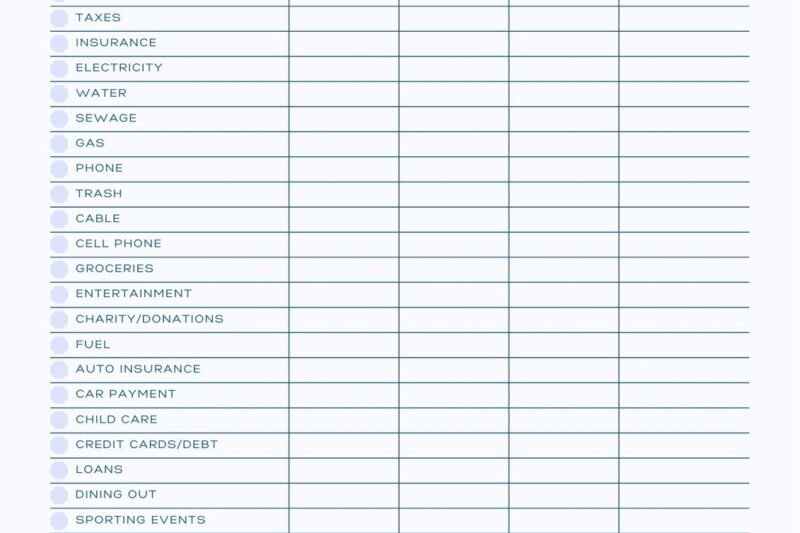 Household Budget Worksheet Free Printable