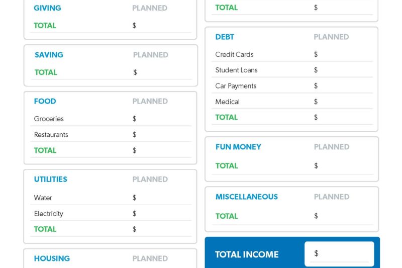 Printable Budget Worksheet Dave Ramsey Free