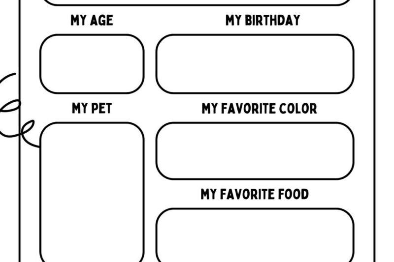 Free Printable Preschool About Me Worksheet