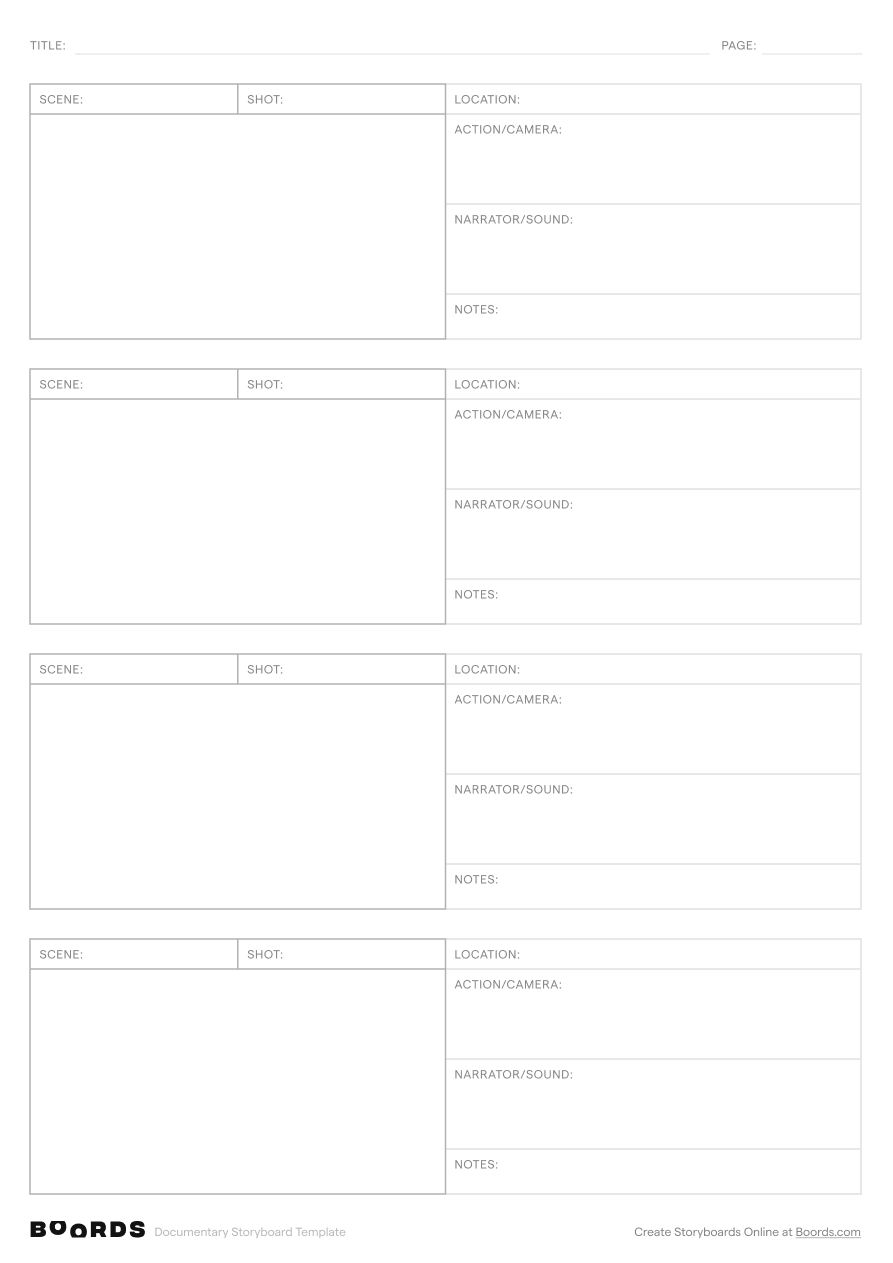 FREE Blank Storyboard Templates Instant Download Boords FREE Blank Storyboard Templates Instant Download Boords