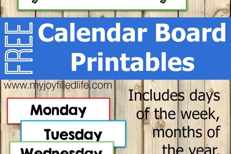Preschool Calendar Board Printable