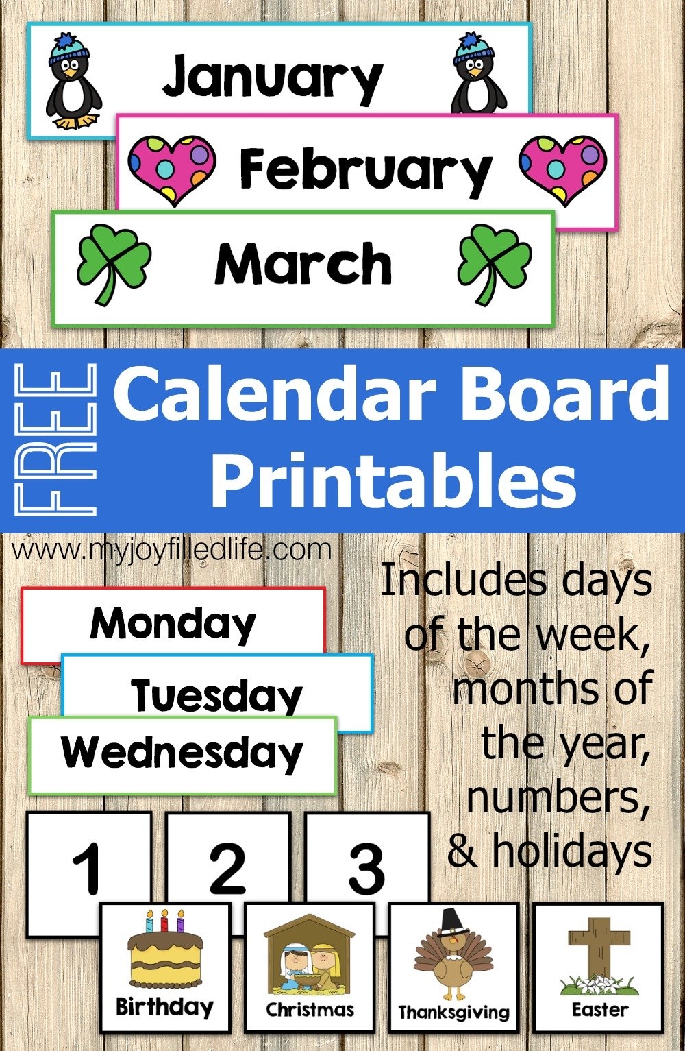 FREE Calendar Board Printables My Joy Filled Life