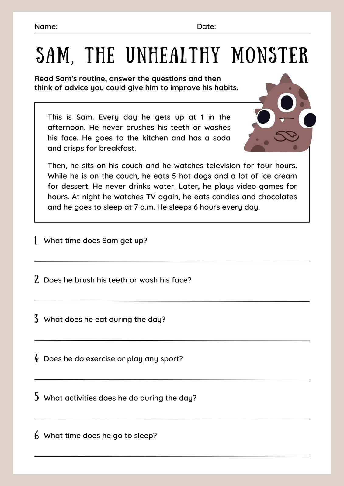 Free Printable Science Worksheets 6th Grade