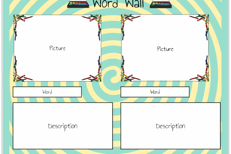 Word Wall Template Printable Preschool