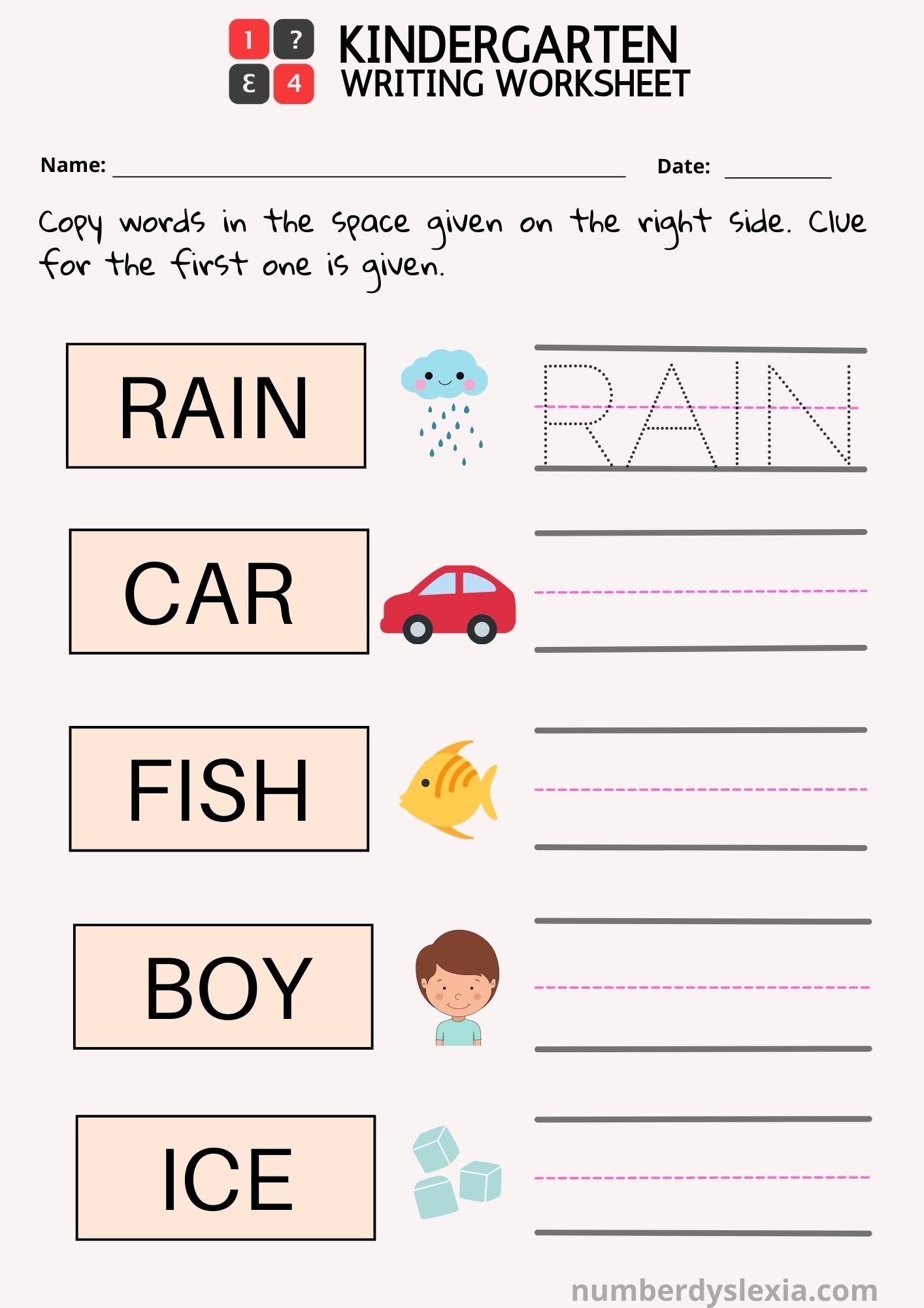 Kindergarten Free Writing Worksheets Kindergarten Free Writing Worksheets
