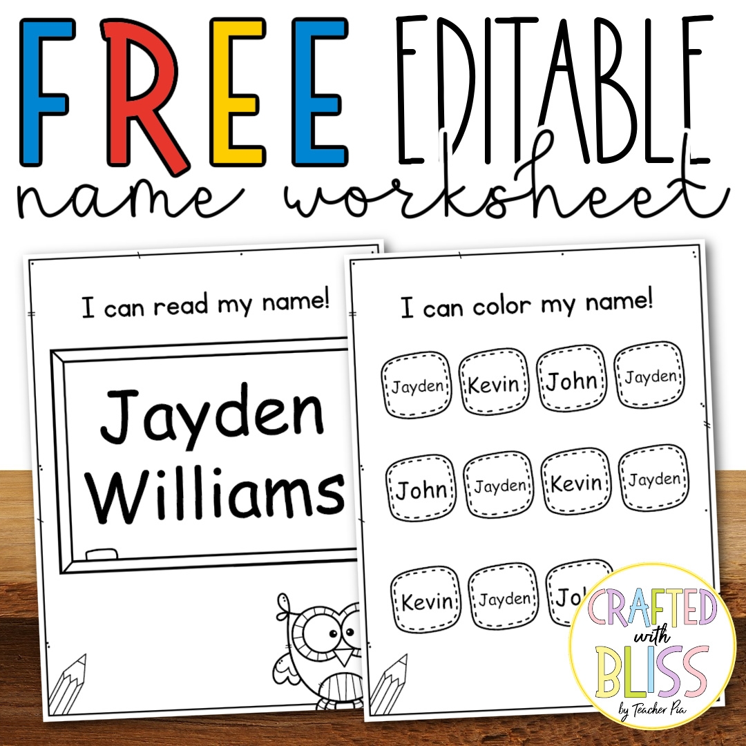 FREE EDITABLE Name Practice Worksheet Preschool Sped Kindergarten OT Made By Teachers