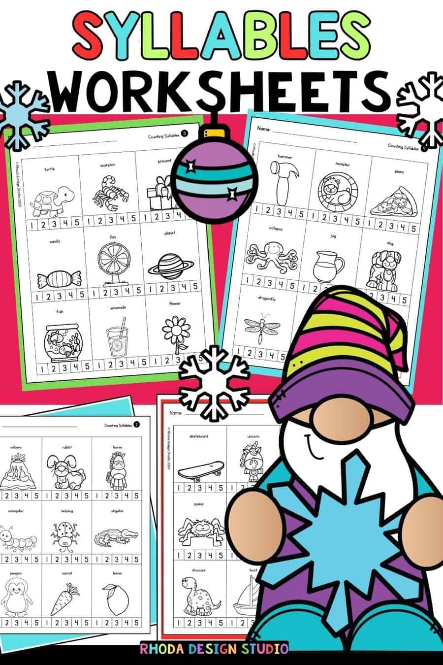 Free Environmental Print Reading Worksheets Counting Syllables