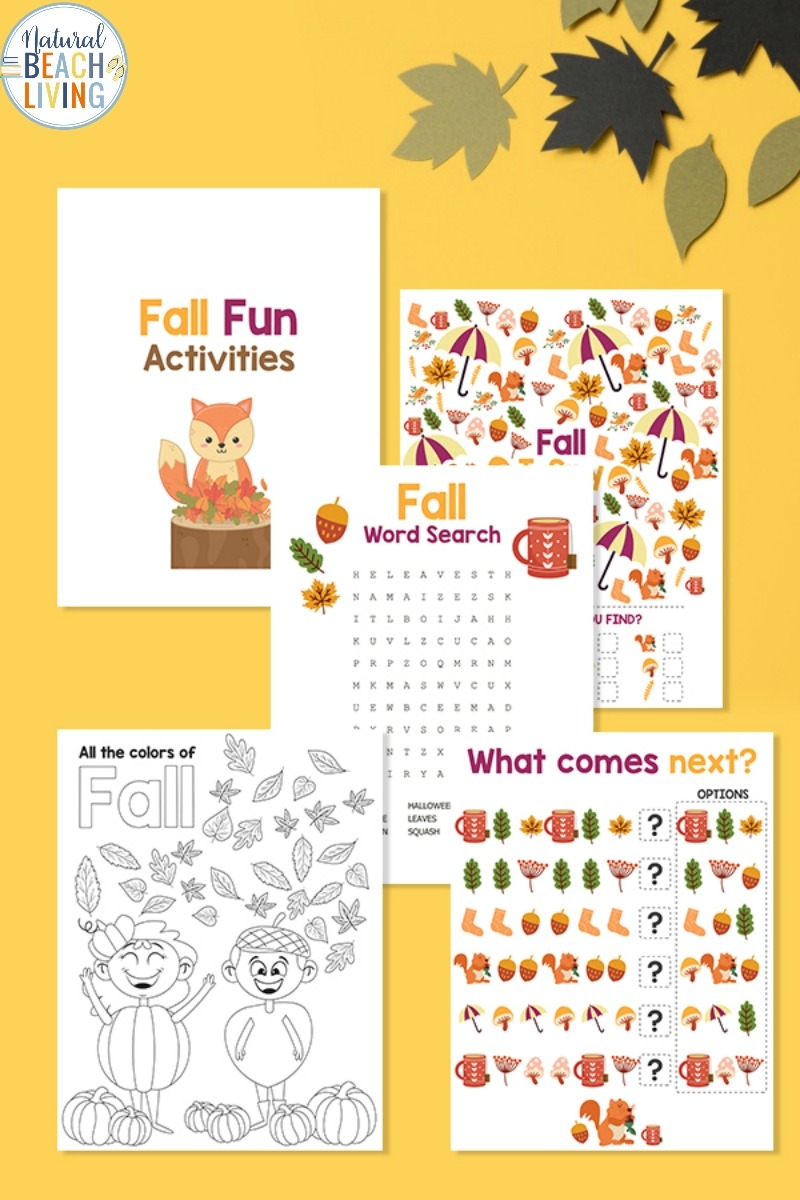 Free Fall Printables For Preschool And Kindergarten Natural Beach Living
