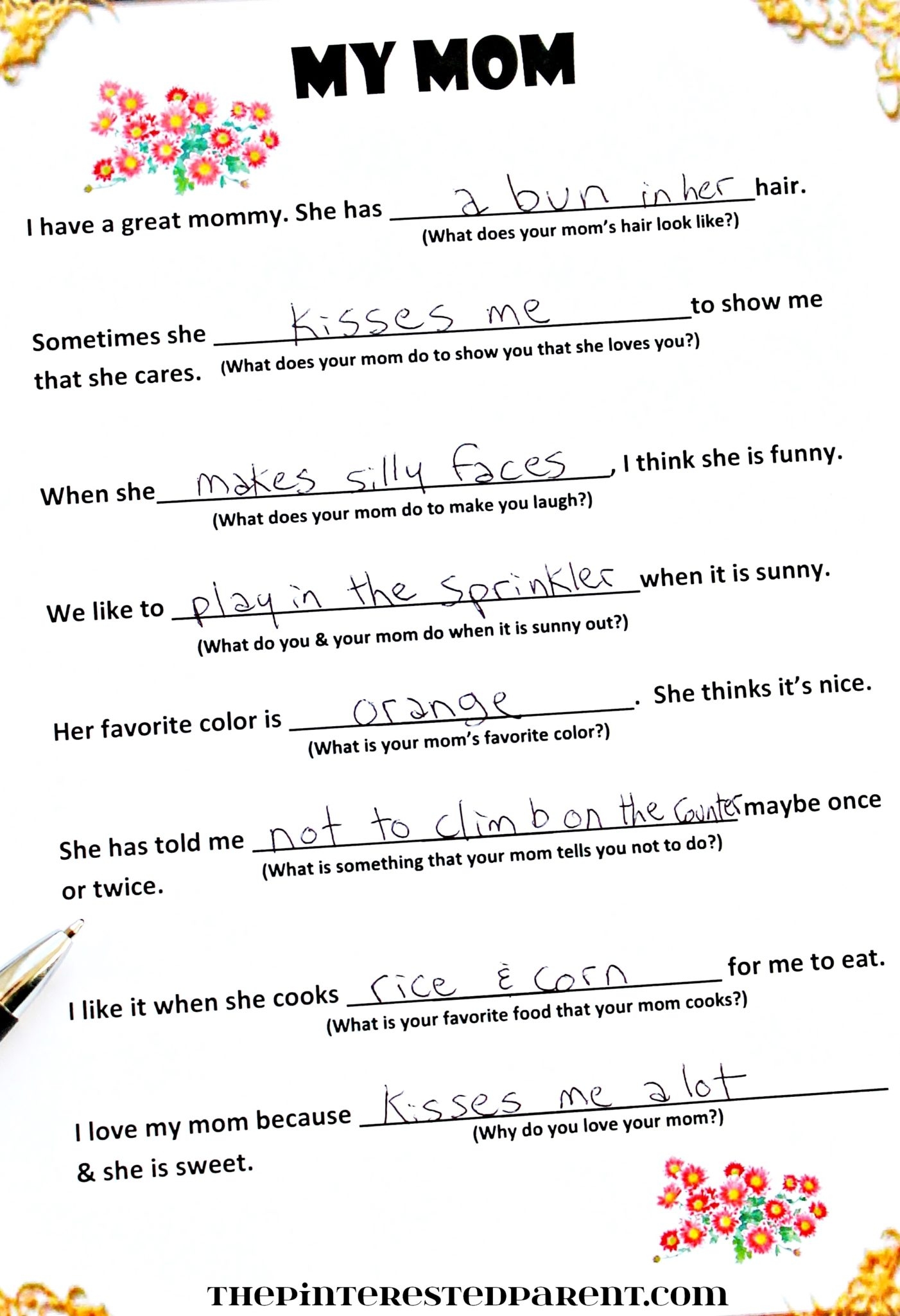 Preschool Mother's Day Printable