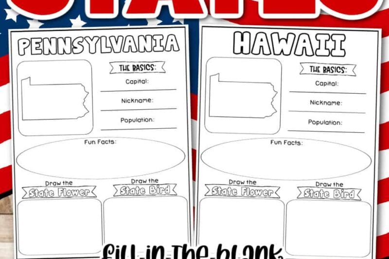 Free Printable State Worksheets