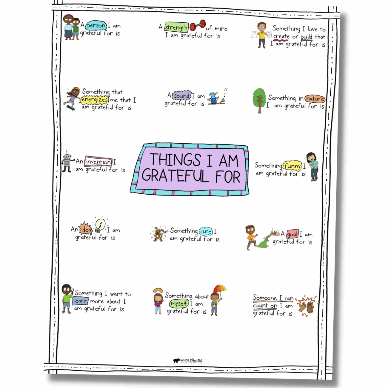 Free Gratitude Worksheet For Kids Things I Am Grateful For WholeHearted School Counseling