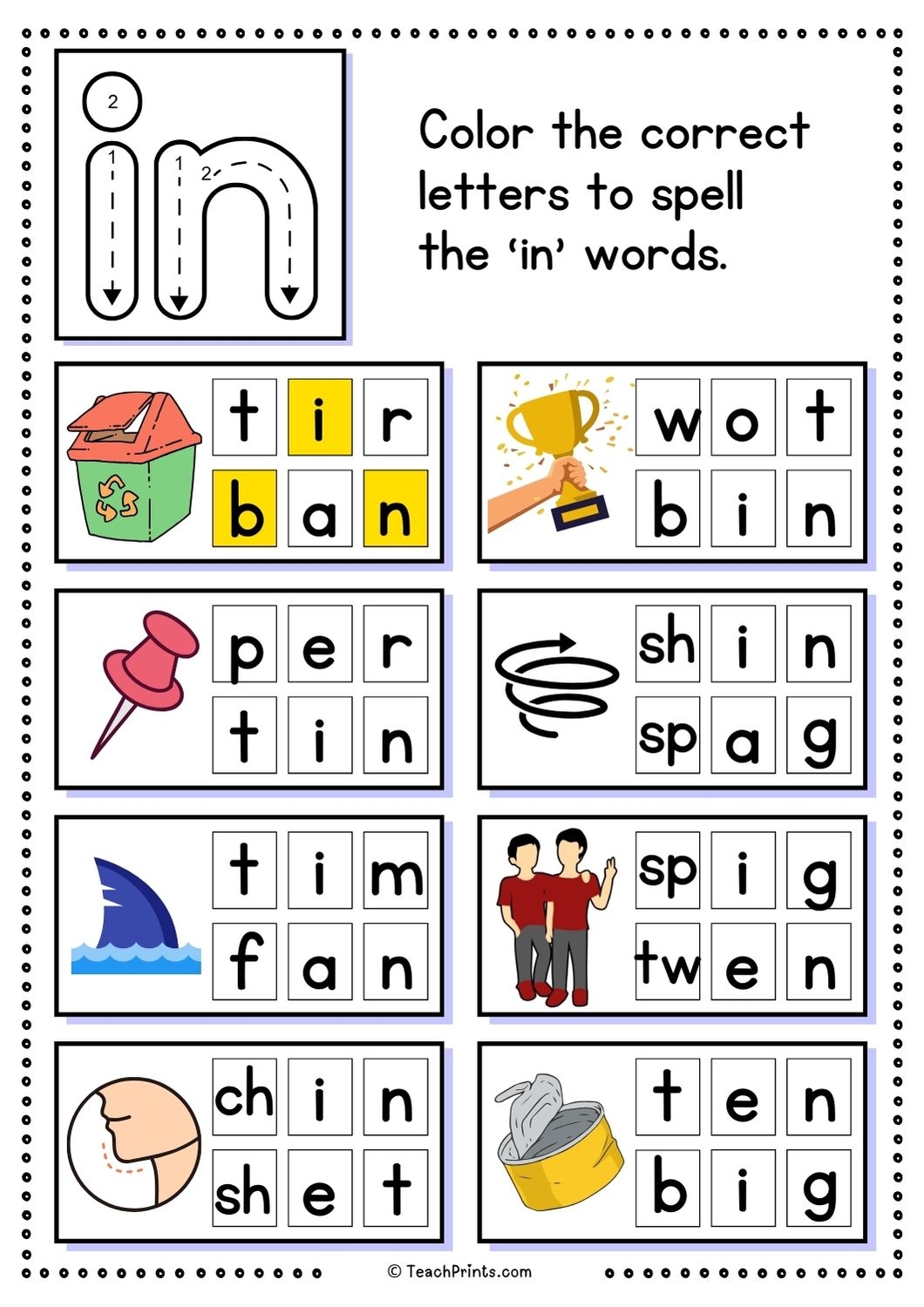 Word Family At Worksheets For Kindergarten