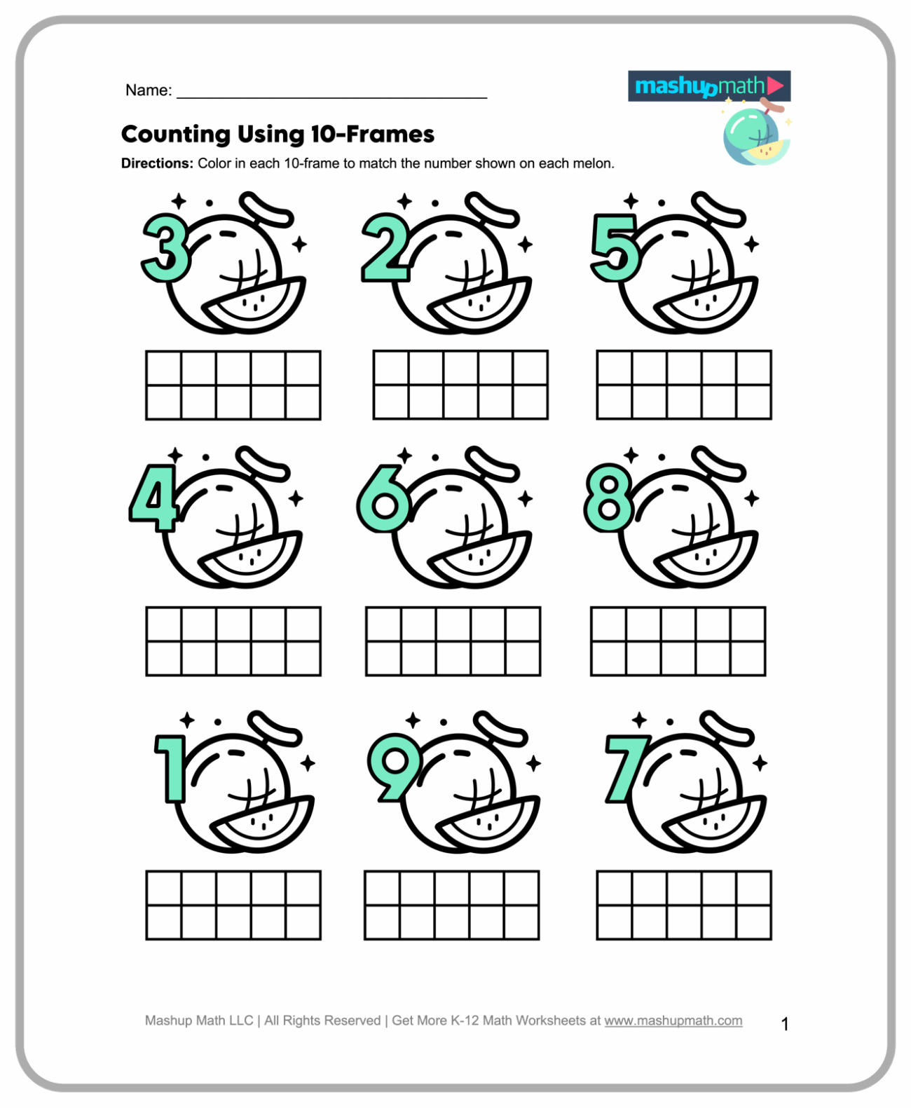 Free Kindergarten Math Worksheets Printable Mashup Math