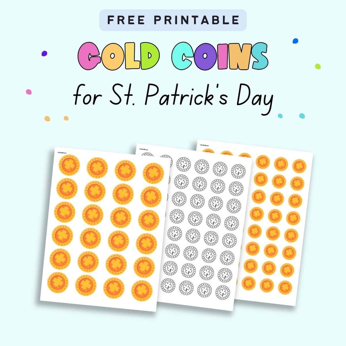 Free Leprechaun Gold Coins Printables The Artisan Life