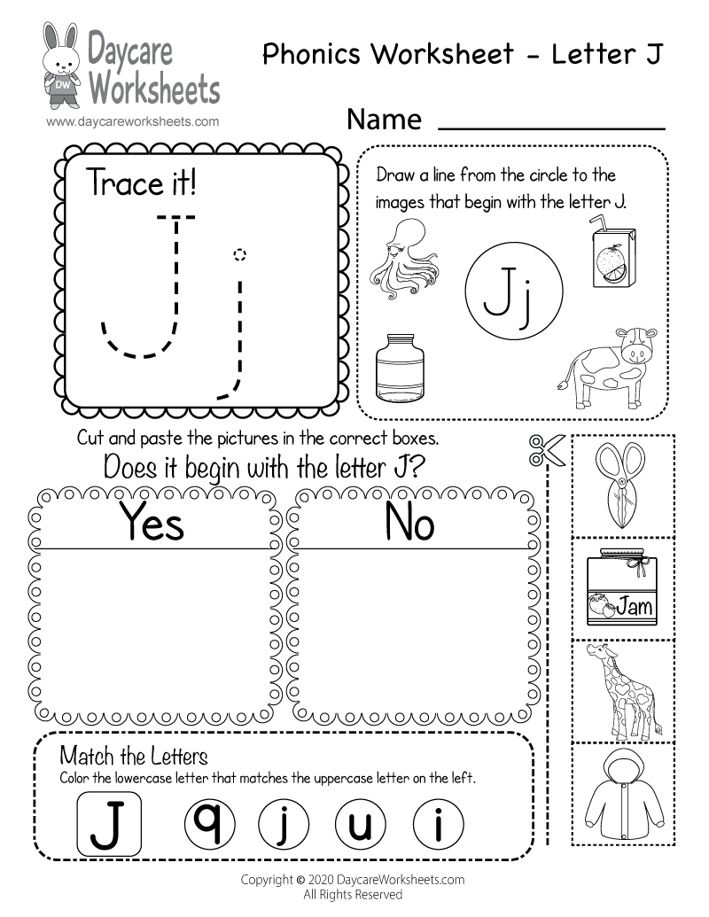 Preschool Letter J Printable