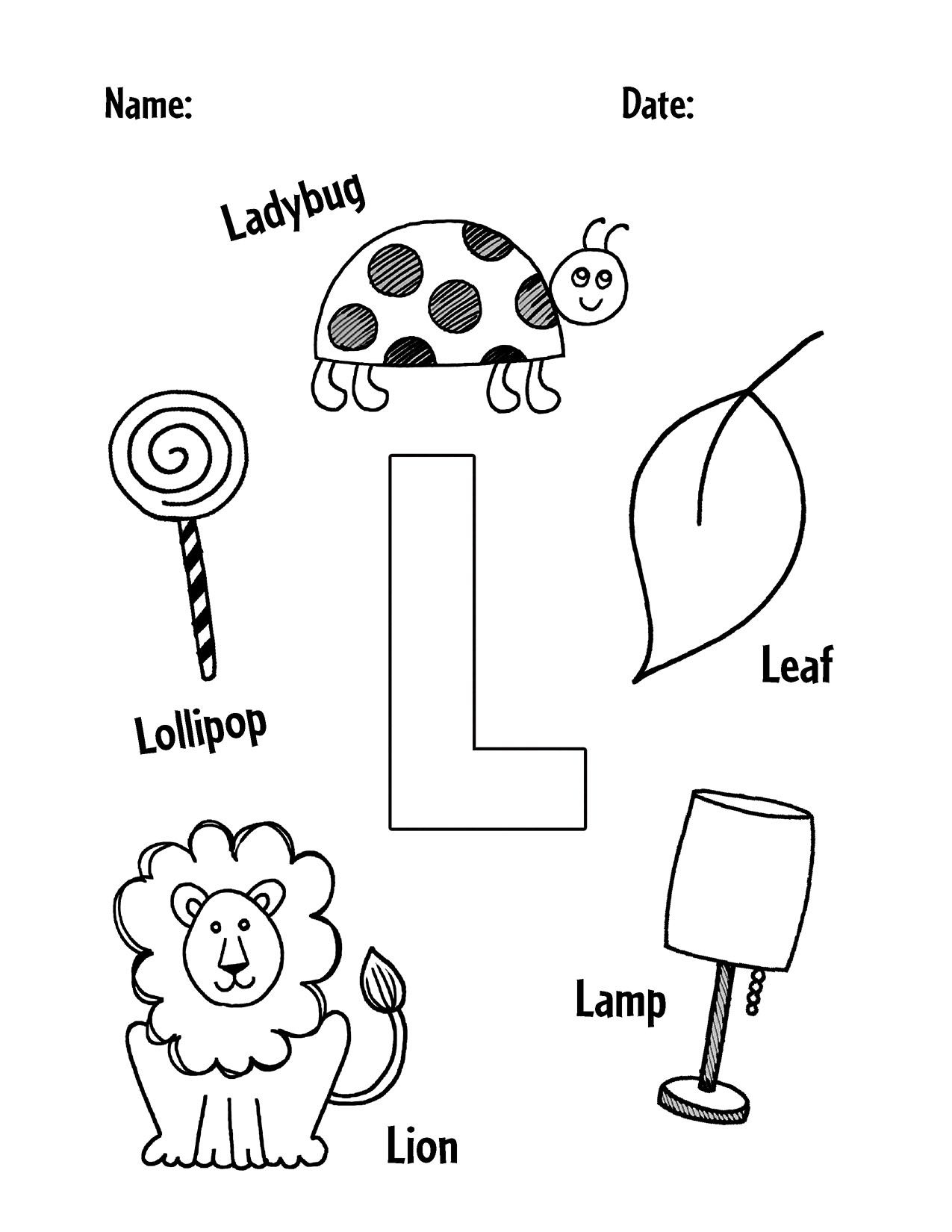 Free Letter L Worksheets For Preschool The Hollydog Blog Worksheets Library