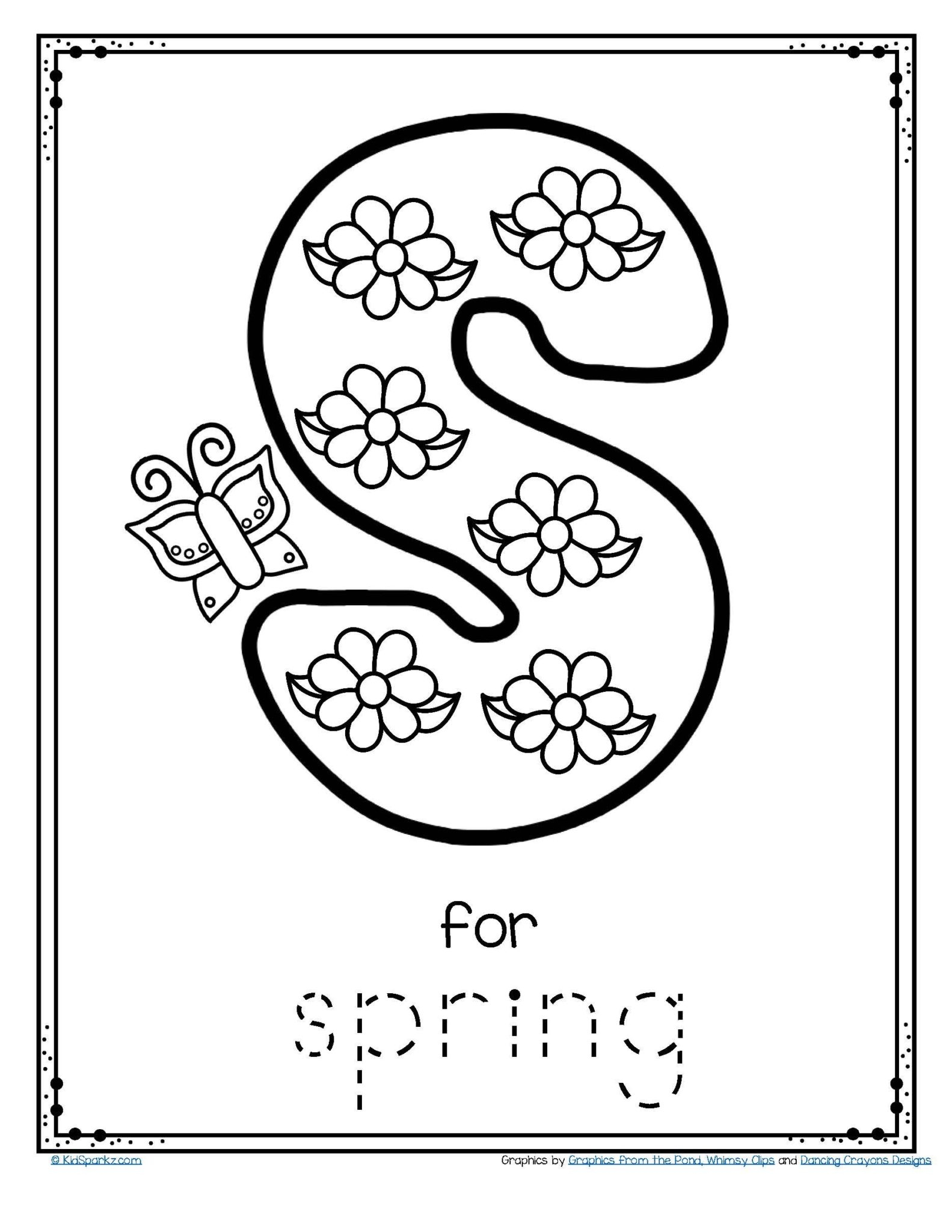FREE Letter S For Spring Trace And Color Alphabet Printable alphabet Freeprintable springprintable preschoolalphabet preschool This Crafty Mom