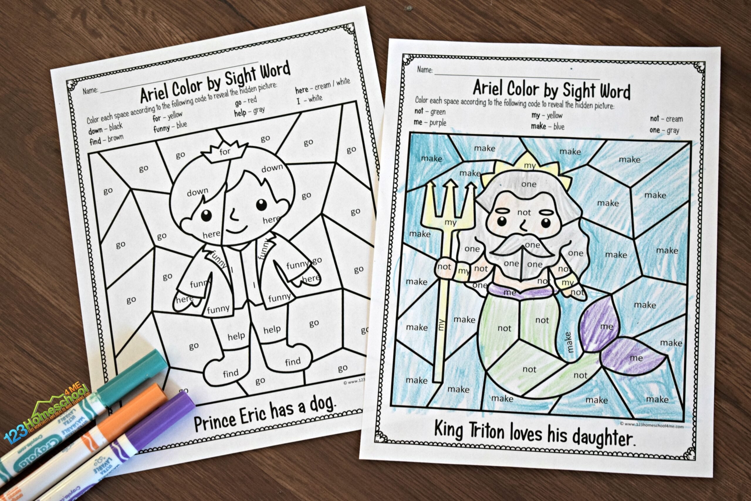 Kindergarten Worksheets Color By Word