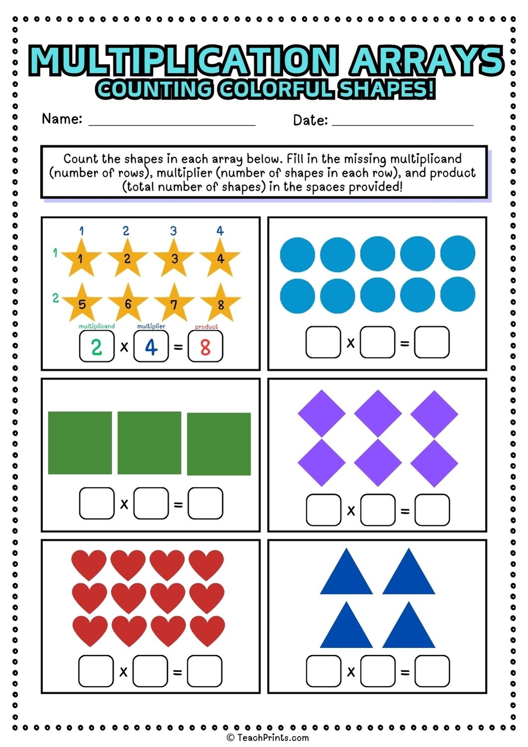 Free Printable Multiplication Worksheets With Arrays Free Printable Multiplication Worksheets With Arrays