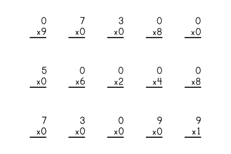 Free Printable Multiplication Worksheets 0-12