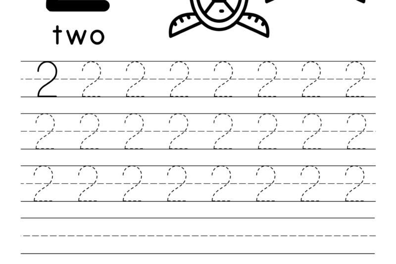 Free Printable Number 2 Tracing Worksheets