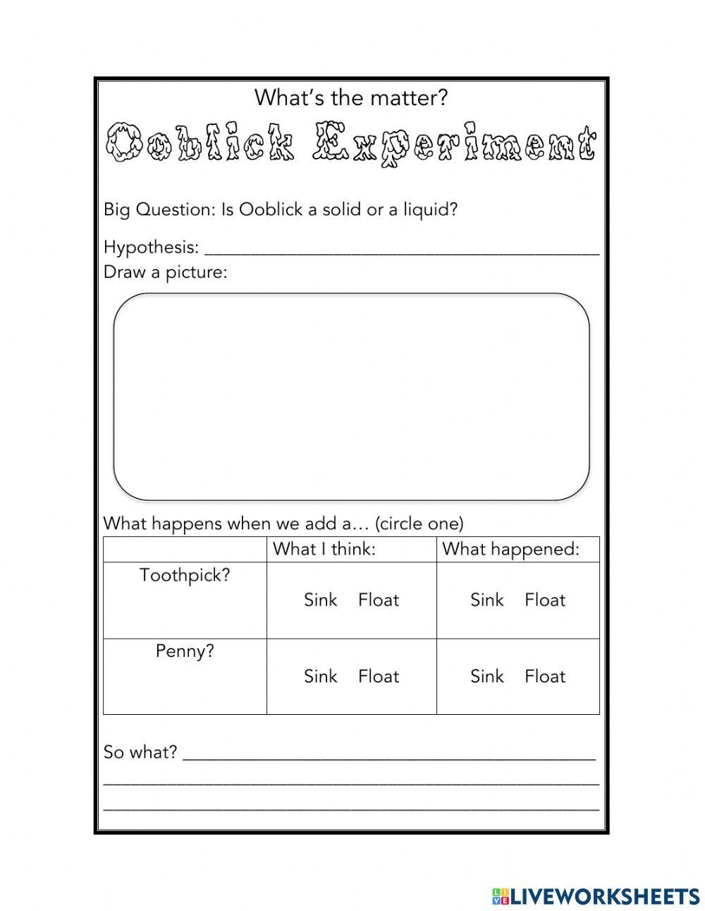Free Oobleck Lab Worksheet Download Free Oobleck Lab Worksheet 